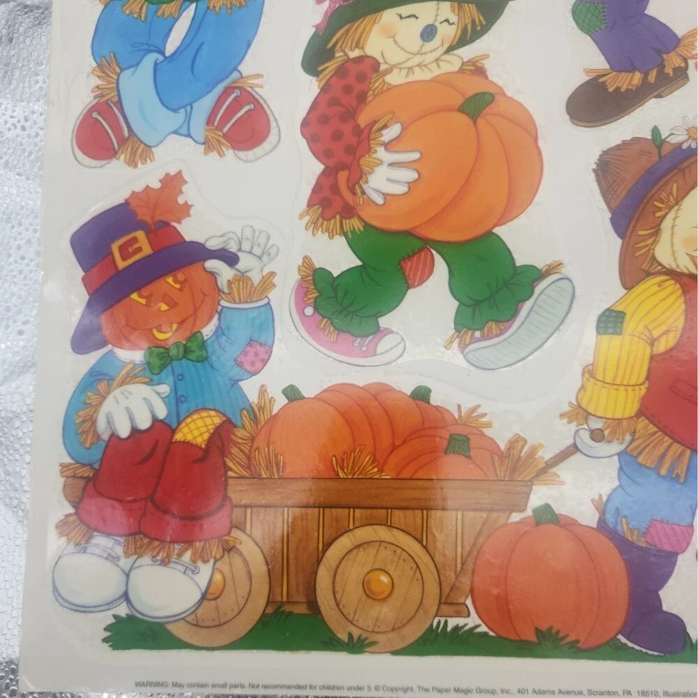 Decoration Window Color Cling Scarecrow Halloween Thanksgiving